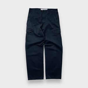 Vtg 90s Anchor Blue Baggy Cargo Pants, Black Chino Wide Leg Loose, Skate 34 32